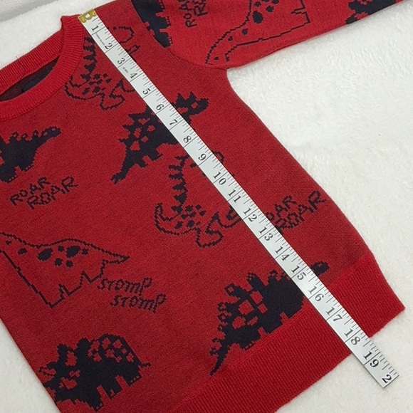 Red Dinosaur Print Sweater - Picture 5 of 8